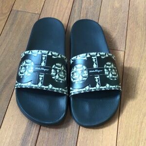 Salvatore Ferragamo Black Slide Sandals